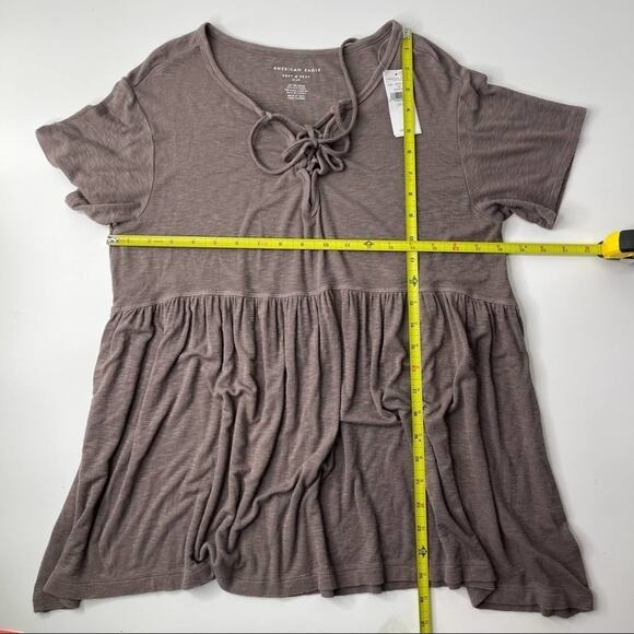 NWT American Eagle Lace Up Top baby doll peplum women's XS - Picture 8 of 8